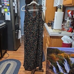 Black and Orange Floral Reversible Sz Sm Med Sleeveless Dress